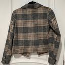 Mango Plaid Cropped Shacket Jacket Photo 3