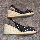 Kate Spade  Wedge Heels Slingback Espadrilles Black and white Polka Dot Size 7.5 Photo 2