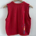 Susan Bristol Vintage  Red Knit Ugly Christmas Novelty Sweater Vest Small Photo 4