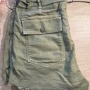 American Eagle Outfitters dark green high waisted embroidered cargo shorts Photo 1