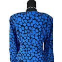 Christian Dior  Vintage Blue Floral Tailored Blazer, Size 10 Bright Blue Jacket Photo 1