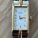 Seiko  Luxury Vintage Ladies Watch Two-Tone Bracelet White Rectangular Dial Photo 1