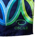 Oscar de la Renta Vintage O by  Navy Blue Printed Silk Long Scarf Photo 1