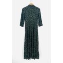 ZARA  Leopard Print Maxi Button Down Maxi Dress in Olive Green Size S Photo 7