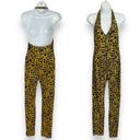 Krass&co Fashion Brand  Jumpsuit Wordy Velvet‎ Black Yellow Sheer Halter Medium Photo 3