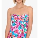 Twisted NWT Swim Solutions  Bandeau Tankini‎ Top in Primavera Floral Pink Photo 0