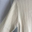 L.L.Bean  Thin Cable Knit Cream Turtleneck Sweater Size‎ Small Photo 3