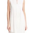 Akris Asymmetric Plisse Pleated Sleeveless White Babydoll Blouse Photo 0