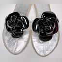 Stuart Weitzman Black Bloom Flower Jelly Flip Flop Sandals Size 8 Photo 1