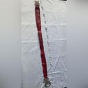 Chico's Red‎ Leather & Silver Tone Stretch Belt Thick Back Elastic Photo 10