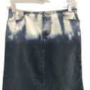 Carolina Blues Bleach Dyed Denim Skirt Vintage Jean Skirt Teen 12 Photo 1