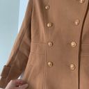 ELESOL Women Tan Wool Coat Pea Coats Double Breasted Thick Dress Coats A Line Size M Photo 8