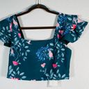 Endless Rose  Floral Crop Top Green Sz Medium NWT Photo 1