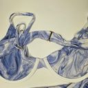 Naked Wardrobe  Swim Marbled Smoked Blue 2 pc Wired Bra High Wasted Bottom sz L​ Photo 6