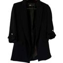 ZARA  Black Rolled Up Open Blazer Jacket Photo 7