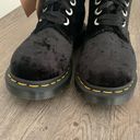 Dr. Martens  Vegan 1460 Crushed Velvet Lace Up Boots Size 5/EU 36 - Black - NWOB Photo 8