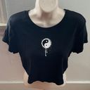 Self Esteem Black Y2K Black Yin Yang 100% Cotton Crop Top, size XL Photo 0