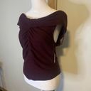 Free People  maroon knit off-the-shoulder crop top size L NWT Photo 3