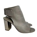 Vince  Womens Faye Block Heel Ankle Strap Booties Shoes Gray Leather Size 9.5 Photo 0