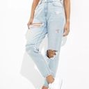 American Eagle  Light Wash Distressed Mom Jeans Photo 0