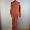 Jessica Simpson  Womens Duster Sweater M Medium Fuzzy Terracotta Brown Pockets Photo 4