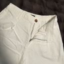 EXPRESS  High-rise White Denim Pleated Shorts Photo 1