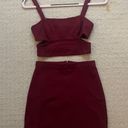 Urban Outfitters UO Cut-Out Cropped Two-Piece Set Maroon  Photo 2