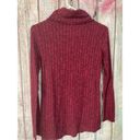 Everly Anthropologie  Cowl Neck Top Burgundy Pink Size Small Ribbed 🌸🍒 Photo 12