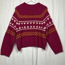 Universal Threads Universal Thread Womens Sweater Dark Pink Tan XL Raglan Sleeves Cropped Chunky Photo 7