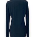 Vertigo  black french cuff button up shirt, women's medium long sleeve top Photo 2