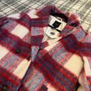 Forever 21 Red White Blue Plaid Double-Breasted Coat Jacket Photo 6