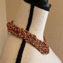 Women’s Handmade Beaded Statement Necklace Multi Color Pink Brown Yellow Orange Photo 6