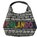 Robin Ruth  ORLANDO Hobo Large Shoulder Bag Black Canvas Texture Lettering Tag Photo 22