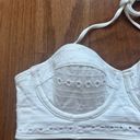 Abercrombie & Fitch Y2K  white embroidered cottage core balconette bikini top Photo 3