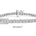 Brilliance NIB Haus of  .925 Silver 1.0 Cttw Diamond Facet Bezel Tennis Bracelet Photo 4