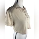 Heart & Hips  Women’s Cropped Short Sleeve Cotton Blend Button Up Shirt Size : M Photo 1