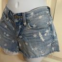 Lucky Brand Shorts Size 00 / 24  The Cut Off Star Printed Raw Hem Denim Photo 2