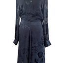 Rag and Bone  Tallulah Black Floral Print Silk Blend Shirt Dress Size 8 NWOT Photo 2