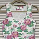 Pink Lotus Lula Activewear White  Flower Print Activewear Tank Dress Small Photo 1