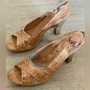 Sofft Women's Open Toe Slingback Stacked Heels Cork Leather Size 8.5 NEW Portia Photo 4