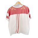 In Loom  100% Cotton Tee Rust & White Golden Embroidered Vine Women’s Size Large Photo 1