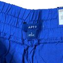 Apt. 9  Mid-Rise Solid Blue Pull On Casual‎ Shorts Flat Front Women Large NWT Photo 6