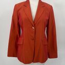 Lafayette 148  Blazer Buttons Down Cotton Silk Pockets Iridescent Orange Womens 8 Photo 0