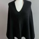 Pamella Roland 100% Cashmere Sweater Poncho Made in Italy Luxury Designer OS Black Size M Photo 4