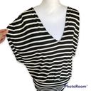 Alice + Olivia  Striped Black/White Ruched Side Dress- Size Medium Photo 1