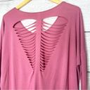 RVCA  Oversized Pink Cutout Back Long Sleeve T-Shirt Top Size Large Photo 8