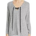 Rails  Leigh lace up grey sweater medium oversized Photo 2