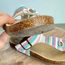 Arizona Jeans Arizona Jean Co French T-Strap Cork Bed Multicolor Striped Sandals 8 M AZ‎ Photo 10