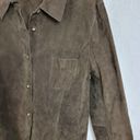 Marsh Landing Vtg  Womens Jacket Large Brown Suede Leather Button Down Shacket Photo 53