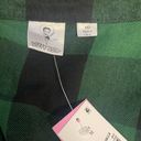 Betty Boop  shacket Hunter Green Black Plaid Shirt button up cotton New top Sz M Photo 3